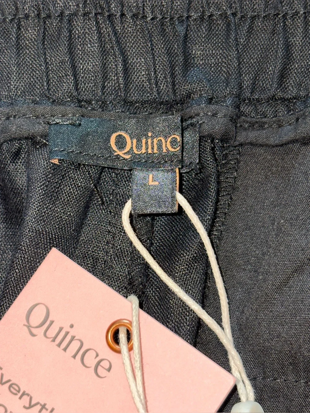 Quince Womens 100% European Linen Pants New Size L Neutral Capsule Wardrobe $98